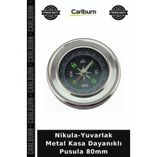 Carlburn Nikula-Yuvarlak Metal Kasa Dayanıklı Pusula 80MM Keşif Aracı Yürüyüş Malzemesi Kampçi Ekipmanı