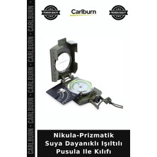 Carlburn Nikula-Prizmatik Suya Dayanıklı Işıltılı Pusula ile Kılıfı Seyahat Yardımcısı Yürüyüş Donanımı