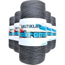 Bin1çeşit 5 Adet Polyester Makrome Ipi 420 Koyu Gri 100 gr