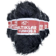 Bin1çeşit 5 Adet Yumoş Sakallı El Örgü Ipi Yünü Siyah