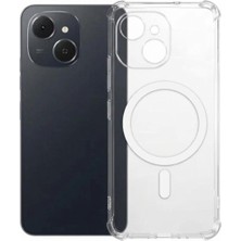 Nanospace Tecno Spark 40C Uyumlu Şeffaf Sert Mika Magsafe Sararmaz Şeffaf Kılıf