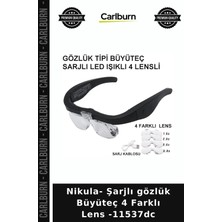 Carlburn Nikula- Şarjlı Gözlük Büyüteç 4 Farklı Lens -11537DC Okuma Çalışma Yardımcı
