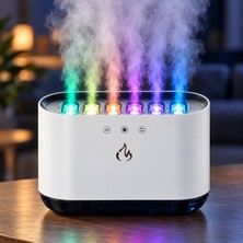 Coverzone Ultrasonik Hava Nemlendirici Buhar Makinesi 900 Ml, 6 Başlıklı Rgb LED Işıklı, Ses Duyarlı, Dokunmatik Kontrollü, Type-C USB Masaüstü Soğuk Buhar Cihazı, DQ702
