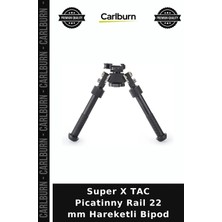 Carlburn Super x Tac Picatinny Rail 22 mm Hareketli Bipod Silah Tutucu Atış Ekipmanı Ray Uyumlu