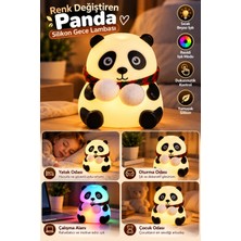 Argesco Mühendislik Yatak Odası Çocuk Odası Için Renk Değiştiren Panda Silikon Gece Lambası