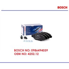 Ön Fren Balata Peugeot 206 207 Hb Sw Sedan Peugeot 206+ 2009-2013 4252.12 0986494039 Bosch
