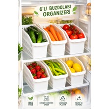 Porsima Org-23 6lı Çok Amaçlı Plastik Dolap Içi Düzenleyici Saklama Kutusu Organizer Sepet - Beyaz