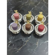 Elzem Tepsi Gümüş Kaplama Gold Kelebekli 6’Lı Makaronluk Çerezlik