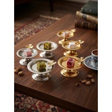 Elzem Tepsi Gold ve Gümüş Renk 6 Lı Kelebekli Makaronluk Lokumluk