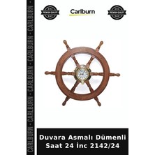 Carlburn Duvara Asmalı Dümenli Saat 24 Inc 2142/24 Ev Dekorasyonu Çalışma Odası Gemi Dümeni