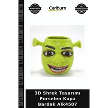 Carlburn 3D Shrek Tasarımı Porselen Kupa Bardak Genç Odası Çocuk Hediyesi Günlük Kullanım