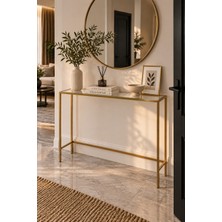 Teknor Gold Çerçeveli Şeffaf Camlı Antre Dresuar 100*85*20