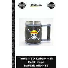 Carlburn Temalı 3D Kabartmalı Çelik Kupa Bardak Anime Kupası Objesi Fan Eşyası