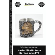Carlburn 3D Kabartmalı Kartal Büstü Kupa Bardak Kamp Bardağı Hayvan Sever Hediyesi Çay Kupası