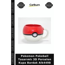 Carlburn Pokemon Pokeball Tasarımlı 3D Porselen Kupa Bardak Kahve Kupası Sıcak Içecek Arkadaşa Hediye
