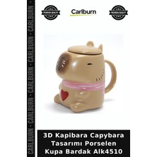 Carlburn 3D Kapibara Capybara Tasarımı Porselen Kupa Bardak Hayvan Figürlü Ofis Bardağı Mutfak Gereci