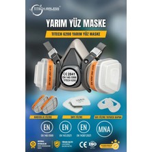 Titech Airless Yarım Yüz Maskesi 1 Adet FFP1 Koruma Düzeyi ile Toz ve Damlacık Koruması Sağlar