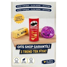 Ofis Shop Trend & Viral 3'lü Gıda Seti - Butter Tereyağı, Pringles ve Simli Çin Mantısı (Bao Squishy)