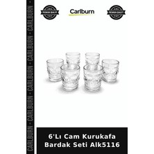 Carlburn 6'lı Cam Kurukafa Bardak Seti Farklı Model Arkadaşa Armağan Ev Hediyesi