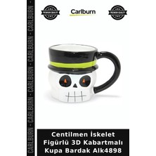 Carlburn Centilmen Iskelet Figürlü 3D Kabartmalı Kupa Bardak Yaratıcı Tasarım