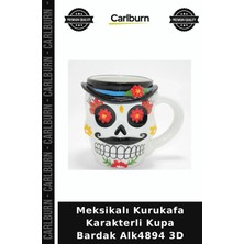 Carlburn Meksikalı Kurukafa Karakterli Kupa Bardak 3D Kahve Kupası Kuru Kafa