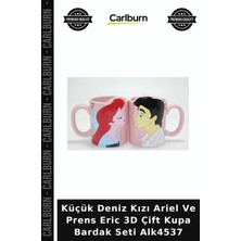 Carlburn Küçük Deniz Kızı Ariel ve Prens Eric 3D Çift Kupa Bardak Seti Kahve Sever Sevgililer Günü