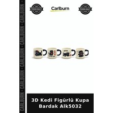 Carlburn 3D Kedi Figürlü Kupa Bardak Yılbaşı Hediyesi Arkadaşa Hediye Mutfak Gereci