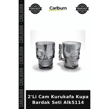 Carlburn 2'li Cam Kurukafa Kupa Bardak Seti Ev Hediyesi Mutfak Eşyası Sunum Bardağı