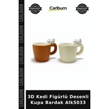 Carlburn 3D Kedi Figürlü Desenli Kupa Bardak Doğum Günü Hediyesi Günlük Kullanım Mutfak Gereci