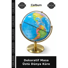 Carlburn Dekoratif Masa Üstü Dünya Küre Dekor Objesi Çalışma Masası Süsü Okul Hediyesi