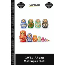 Carlburn 10'lu Ahşap Matruşka Seti Oyun Aleti Doğum Günü Parça