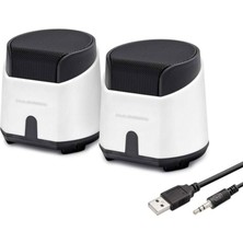 Epilons Masaüstü Hoparlör 1+1 USB + 3.5mm - Beyaz HD6024W