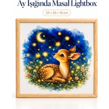 212toyzz Ay Işığında Masal Light Box – Çocuk ve Bebek Odası Için Ahşap LED Işıklı Gece Lambası, Dekoratif Aydınlatma 25X25X10 cm