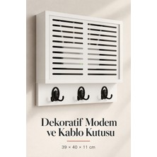 212toyzz Elektrik Panosu Saklama Kutusu Wifi Modem Kablo Düzenleyici Ahşap Duvar Kutusu Askılıklı Beyaz 31X40 cm
