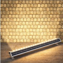 Güneş Enerjili Wall Washer - Kumandalı Günışığı LED Tabela -Taş Duvar Dış Mekan Aydınlatma -100CM