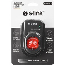 Aydınlatma Dünyam S-Link Sl-06 16A 3500W 450 Joule Akim Korumali Tekli Priz