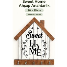 212toyzz Sweet Home Ahşap Duvar Askılığı – Dekoratif Anahtarlık, Çantalık ve Çok Amaçlı Duvar Tipi Askılık