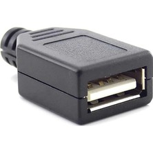 USB Type A Dişi Soket USB 2.0 4 Pin Plastik Kapak Dıy Tip Elektronik Cihaz USB Port Adaptör Konnektör