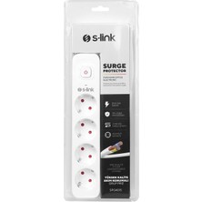 Aydınlatma Dünyam S-Link SPG401S 1.5m 1.5mm 100% Bakir 750 Joule 4 Lü Anahtarli Akim Korumali Priz