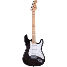 Stratocaster Elektro Gitar (Trans Black)