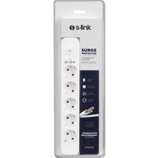 Aydınlatma Dünyam S-Link SPG501S 1.5m 1.5mm 100% Bakir 750 Joule 5 Li Anahtarli Akim Korumali Priz