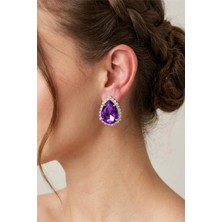 Petek Aksesuar Abiye Damla Stud Küpe 3 Cm.