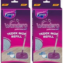Wondero Otomatik Temizlik Seti Yedek Mop 2li Avantaj Paketi, Parex, Gri̇, 15CM