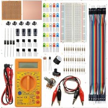 Elektronik Devre Eğitim Seti + DT830D Dijital Multimetre, 108 Parça