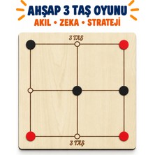 212toyzz Ahşap 3 Taş Oyunu – Çocuklar Için Eğitici Akıl, Zeka ve Strateji Geliştirici Üç Taş Kutu Oyunu