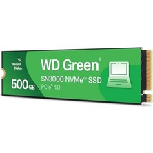 Digital Green SN3000 Nvme 500 GB (5.000 Mb/sn'ye Kadar Okuma 4.000 Mb/sn'ye Kadar Yazma) - WDS500G4G0E