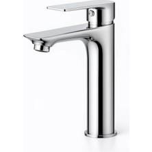 Lavabo Bataryası, 17 Cm, Sıcak Soğuk Su Kontrolü, Paslanmaz Gövde, Krom Kaplama, Bağlantı Hortumu ve Montaj Elemanları Dahil, Dayanıklı, Şık ve Uzun Ömürlü, Banyo ve Lavabo Musluğu
