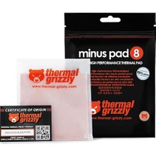 Grizzly - Minus Pad 8 (100 x 100 x 1,5 Mm) – Elektrikli, Iletken Olmayan Isı Iletim Pedi, Yüksek Isı Iletkenliği ve Sıkıştırılabilirlik, Ssd'ler, Gpu'lar, Konsollar ve Elektronik Cihazlar Için