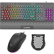 Eclipse Siyah USB Rgb Aydınlatmalı Q Gaming 4 Tuş Makrolu Oyuncu Klavye Mouse Set