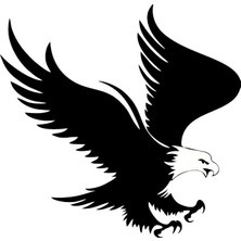 Usta Kartal Sticker Siyah 22X22